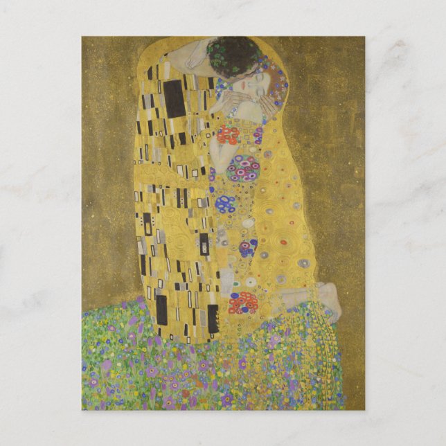 The Lovers Kissing Embrace by Gustav Klimt Postcard (Front)