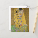 The Lovers Kissing Embrace by Gustav Klimt Postcard<br><div class="desc">Sunlight glints off the swirling golden embrace that surrounds the lovers in Gustav Klimt's masterpiece, The Kiss. The scene is a paradox of intimacy and isolation. The couple stands on a precipice, a field of colourful flowers at their feet, yet they are oblivious to the world around them. Their gazes...</div>