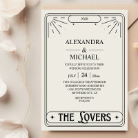 The Lovers Mystical Black Tarot Card Wedding
