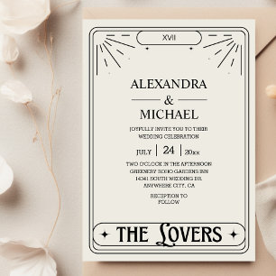 The Lovers Mystical Black Tarot Card Wedding