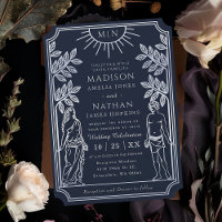 The Lovers Silver Tarot Card Wedding Invitation