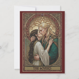 The Lovers Tarot Art Flat Thank You Card 