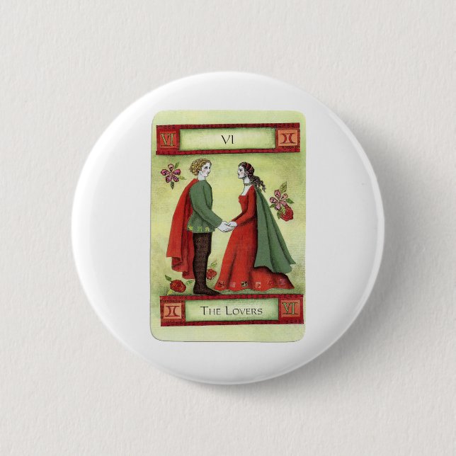 "The Lovers" tarot card 6 Cm Round Badge (Front)