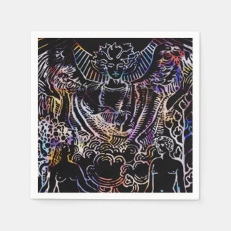 The Lovers Tarot Card Black Napkin