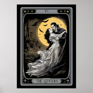 The Lovers Tarot Card – Gothic Vampire Dracula and Poster