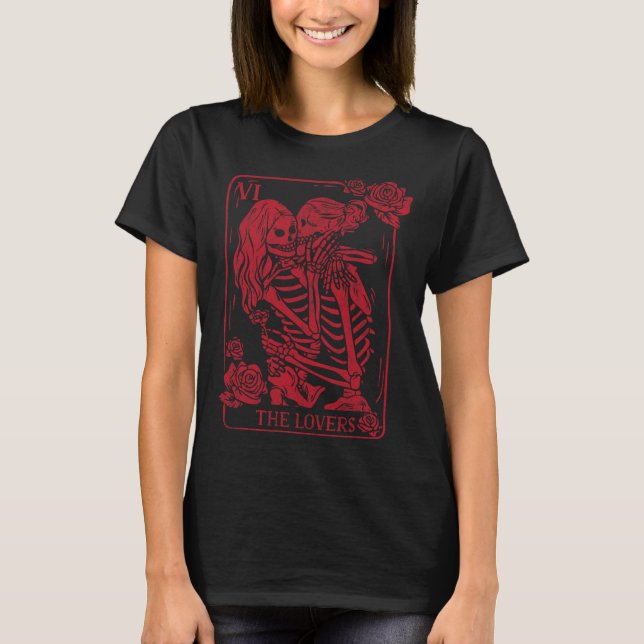 The Lovers Tarot Card Kissing Lesbian Soul Sisters T-Shirt (Front)