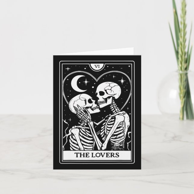 The Lovers Tarot Card - Kissing Skeletons - Hallow (Front)