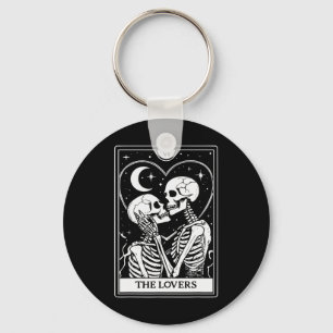 The Lovers Tarot Card - Kissing Skeletons - Hallow Key Ring