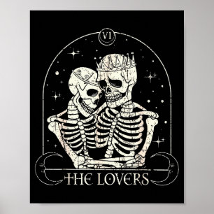 The Lovers Tarot Card Skeleton Valentines Day Hall Poster