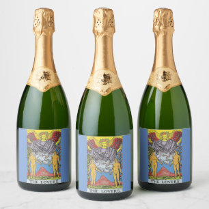 The Lovers Tarot Card Tarots Reading Sparkling Wine Label