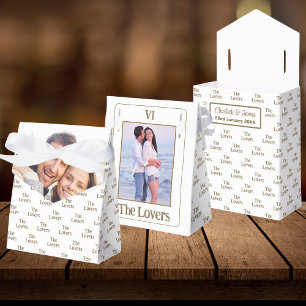 The Lovers Tarot Card Wedding Photo White Favour Box