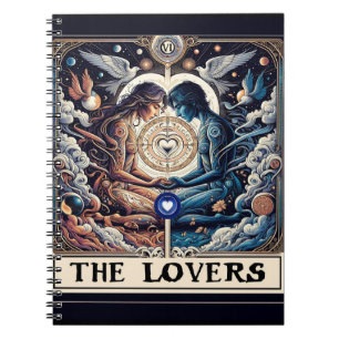 THE LOVERS Tarot Celestial Man & Woman Soulmates Notebook