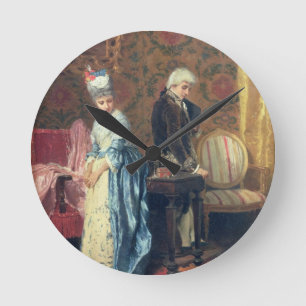 The Lovers' Tiff, 1872 (oil on panel) Round Clock
