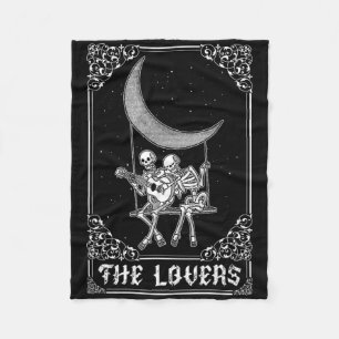 The Lovers Vintage Tarot Card Gothic Halloween Ske Fleece Blanket