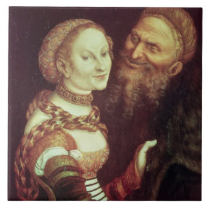 The Lovesick Old Man, 1553 (oil on panel) Ceramic Tile