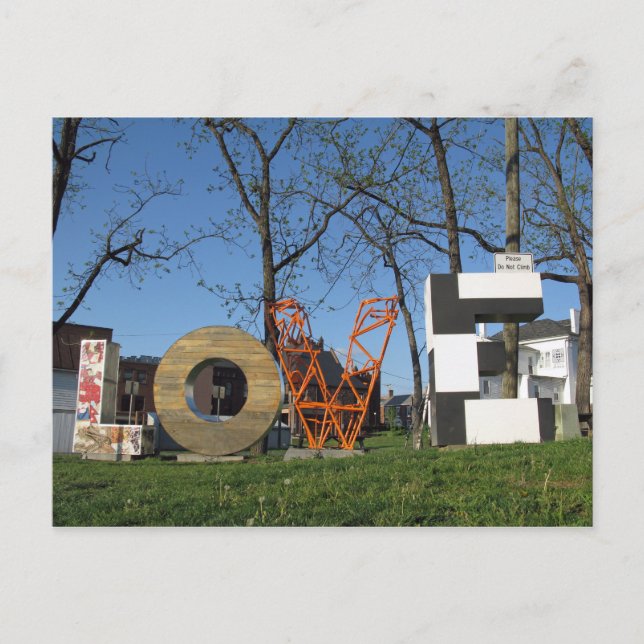 The LOVEworks sign Harrisonburg Virginia Postcard (Front)