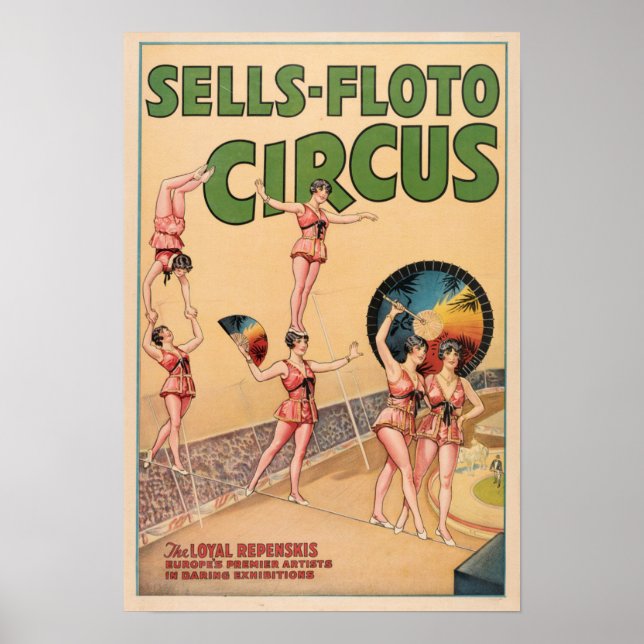 The Loyal Repenskis Tightrope Troupe Circus Poster (Front)