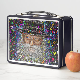 The Lubavitcher Rebbe made of Hebrew Letters Metal Lunch Box