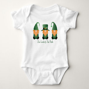 The Luck Of The Irish Gnome Green Baby Bodysuit