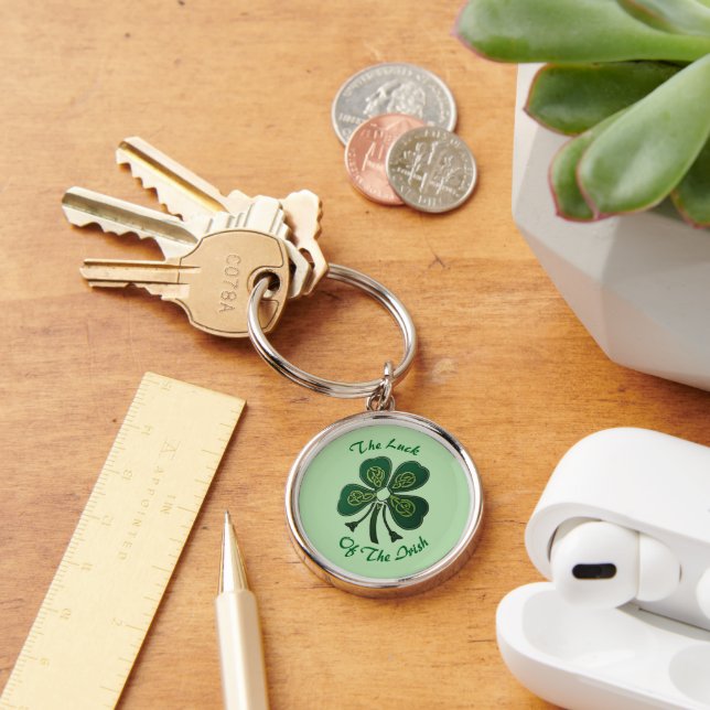 The Luck Of The Irish Green Shamrock 2025 Key Ring (Desk)