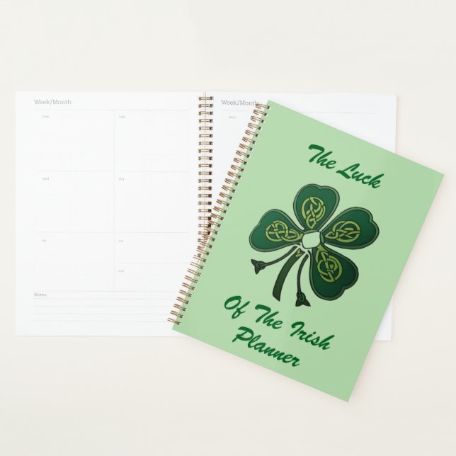 The luck Of The Irish Green Shamrock 2025 Planner (Display)