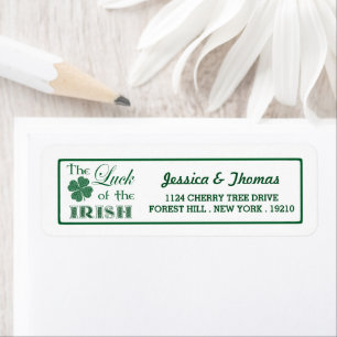 The Luck Of The Irish St. Patrick's Day Return Address Label