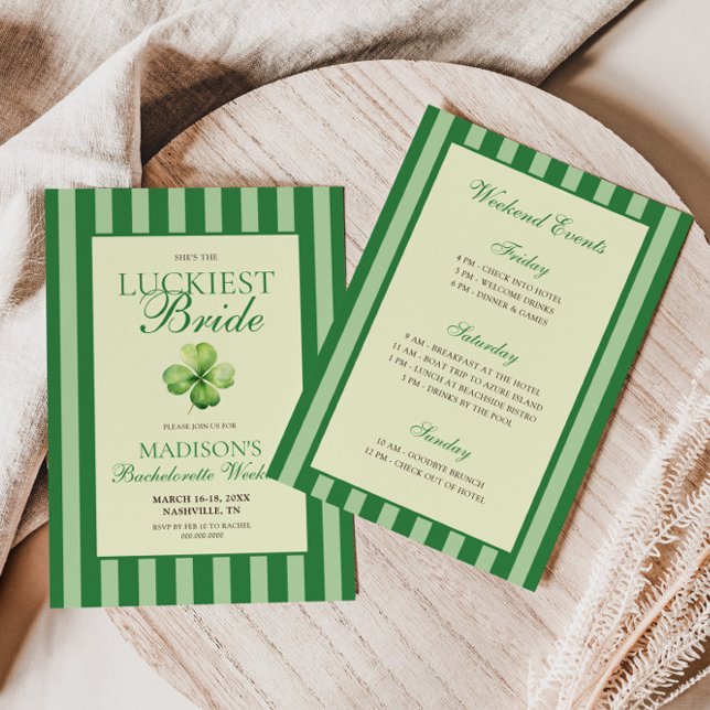 The Luckiest Bride Bachelorette Weekend Invitation (Creator Uploaded)