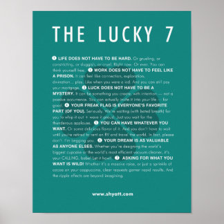 The Lucky 7 Manifesto - 11x14 poster