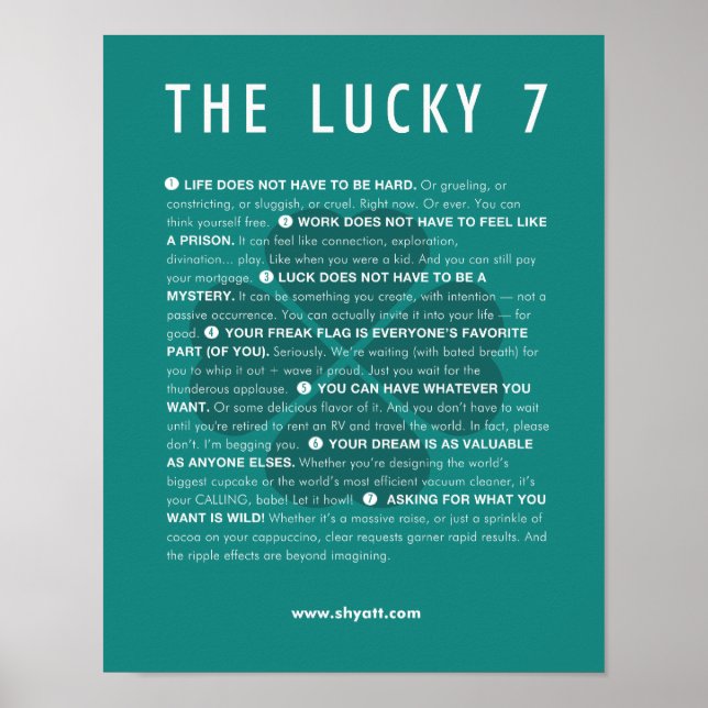 The Lucky 7 Manifesto - 11x14 poster (Front)