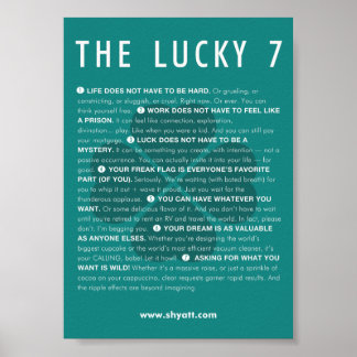 The Lucky 7 Manifesto - 5x7 poster