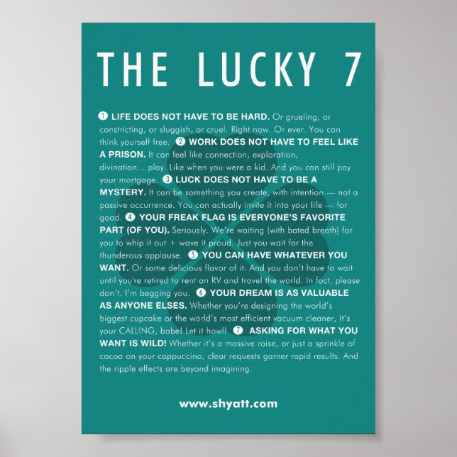 The Lucky 7 Manifesto - 5x7 poster (Front)