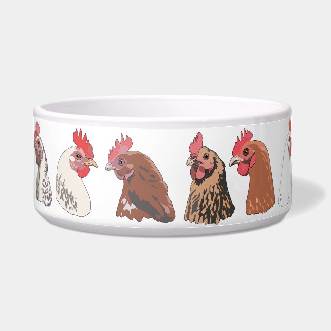 The Lucky Cluckers Large Chicken Print Water/Food  (Front)