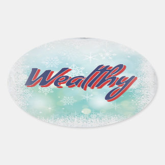 The Lucky Mantras: Happy Healthy Wise and Wealthy Oval Sticker