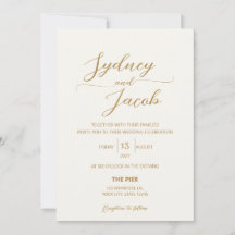 The Lumiere: Gold & Ivory Wedding Invitation