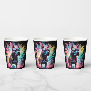 The Luminous Sentinel: A Holographic Staffordshire Paper Cups