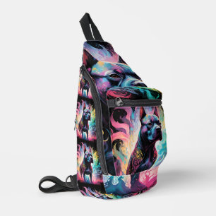 The Luminous Sentinel: A Holographic Staffordshire Sling Bag