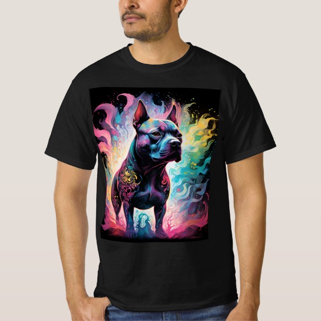 The Luminous Sentinel: A Holographic Staffordshire T-Shirt (Front)