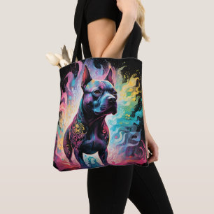 The Luminous Sentinel: A Holographic Staffordshire Tote Bag