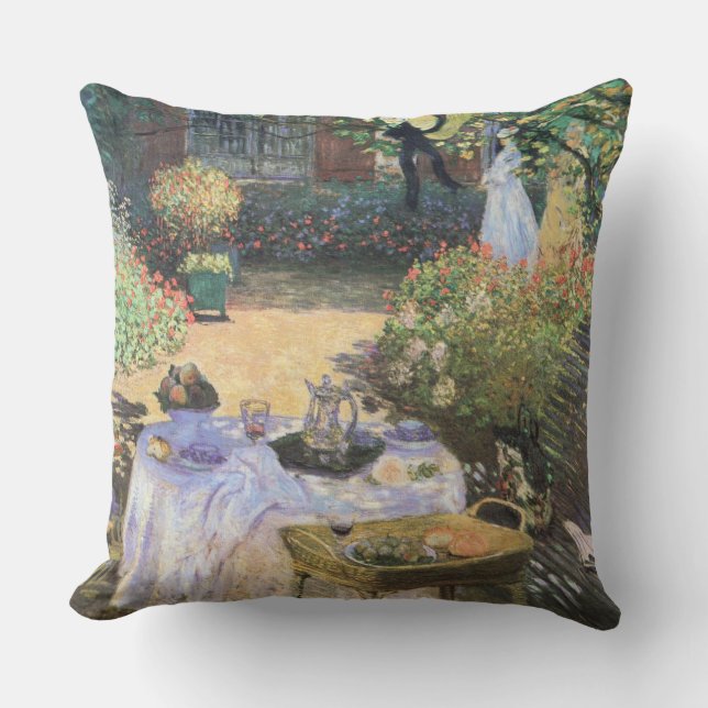 The Luncheon Claude Monet Fine Art Outdoor Cushion (Front)