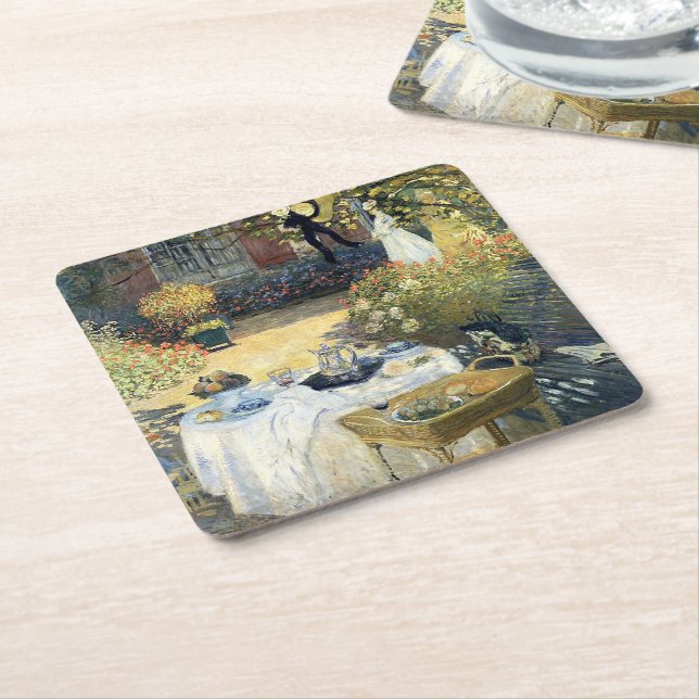 The Luncheon Claude Monet    Square Paper Coaster (Angled)