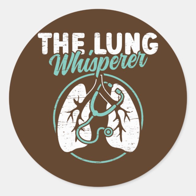 The Lung Whisperer Lungs Therapy RT Respiratory Classic Round Sticker (Front)