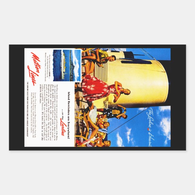 The Lurline is Hawaii Rectangular Sticker (Front)