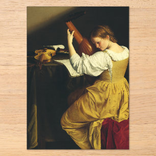 The Lute Player by Orazio Gentileschi Acrylic Invitations