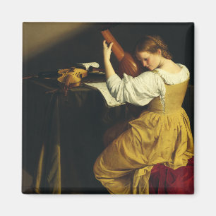The Lute Player by Orazio Gentileschi Magnet