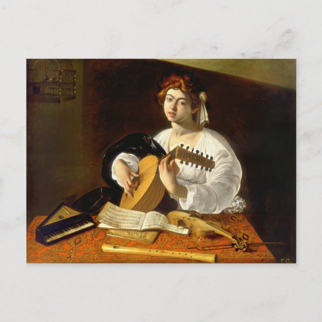 The Lute Player - Caravaggio Postcard (Front)