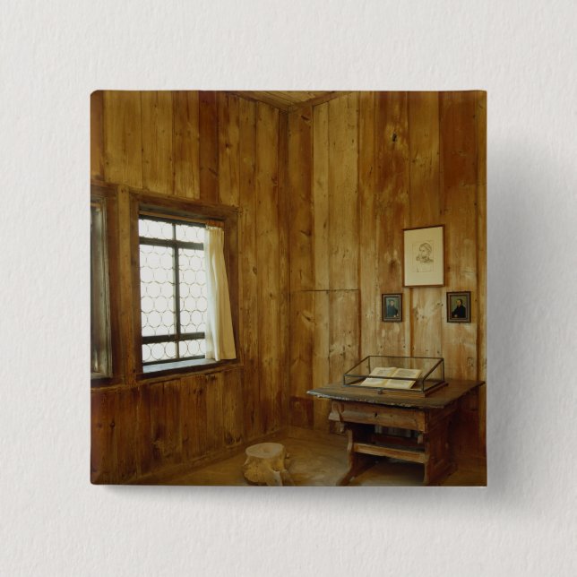 The Luther Room in Wartburg Castle 15 Cm Square Badge (Front)