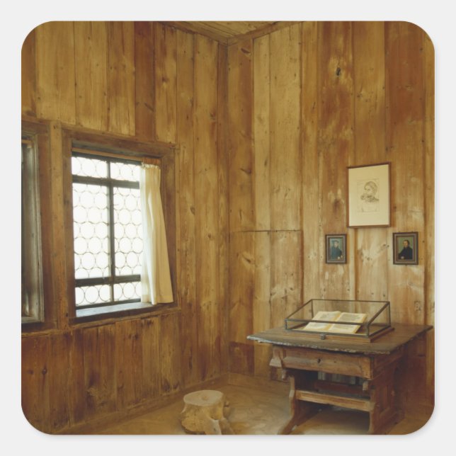 The Luther Room in Wartburg Castle Square Sticker (Front)