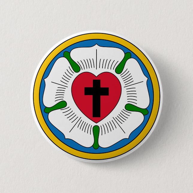 The Luther Rose Lutheranism Martin Luther 6 Cm Round Badge (Front)