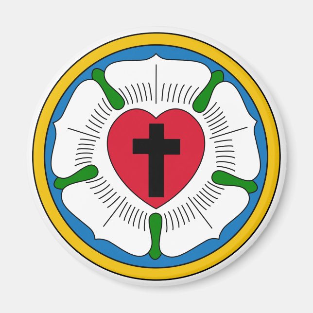 The Luther Rose Lutheranism Martin Luther Magnet (Front)