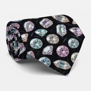 The Luxury Man Formal Black Tie Diamond Neck Tie